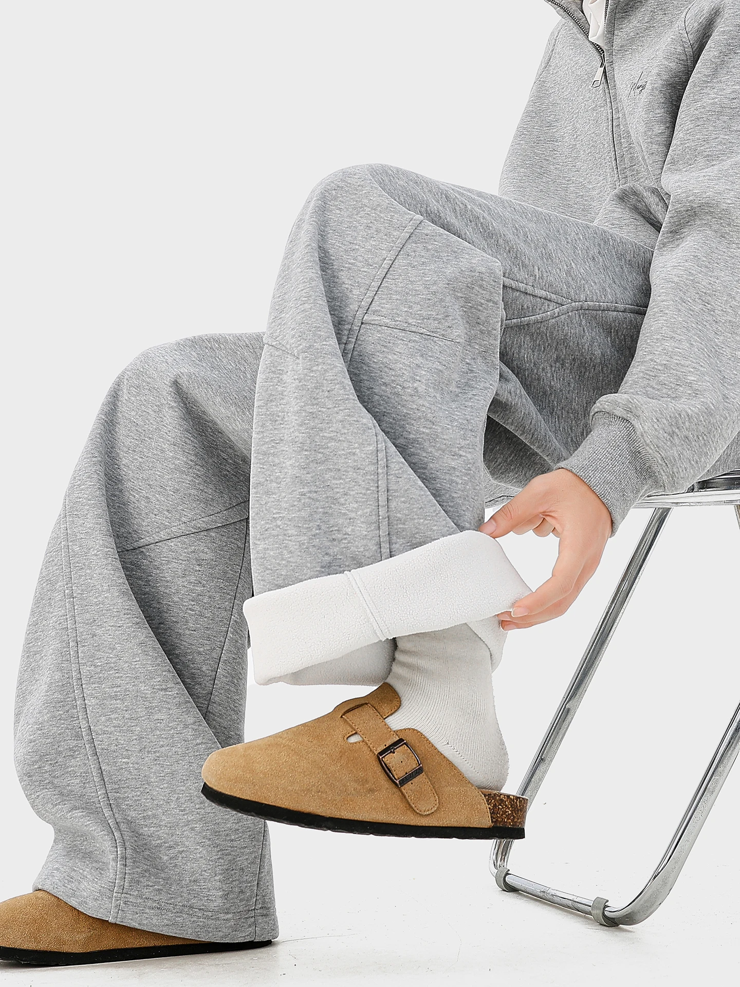 

Брюки BOYUE Deconstructed с широкими штанинами на флисовой подкладке, повседневные, спортивные, уличные, унисекс, простые, осенне-зимние