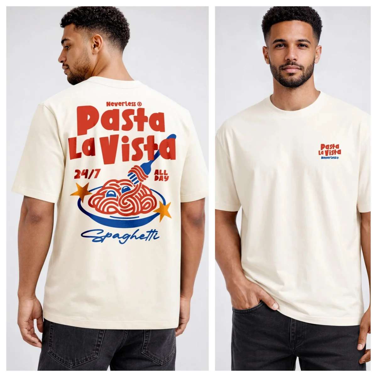 LA DOLCE VITA Loose Casual T-Shirt 100% Cotton Graphic Tee Men Women Summer Streetwear Top