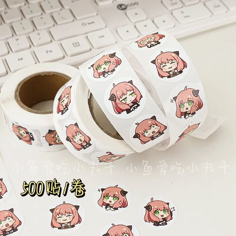 500PCS Spy Family Ania Cute Curly Stickers for Journal Cover Cartoon Party Dessert Cake Stickers, Birthday Gift Decorations 2026