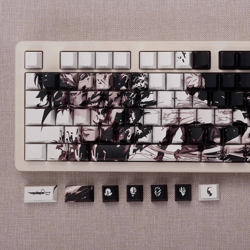 

130 Keys Womier Reaper Keycaps Cherry Light-transmitting PBT Thermal Sublimation Custom Keycaps for Made68 Mad68 Wooting 60