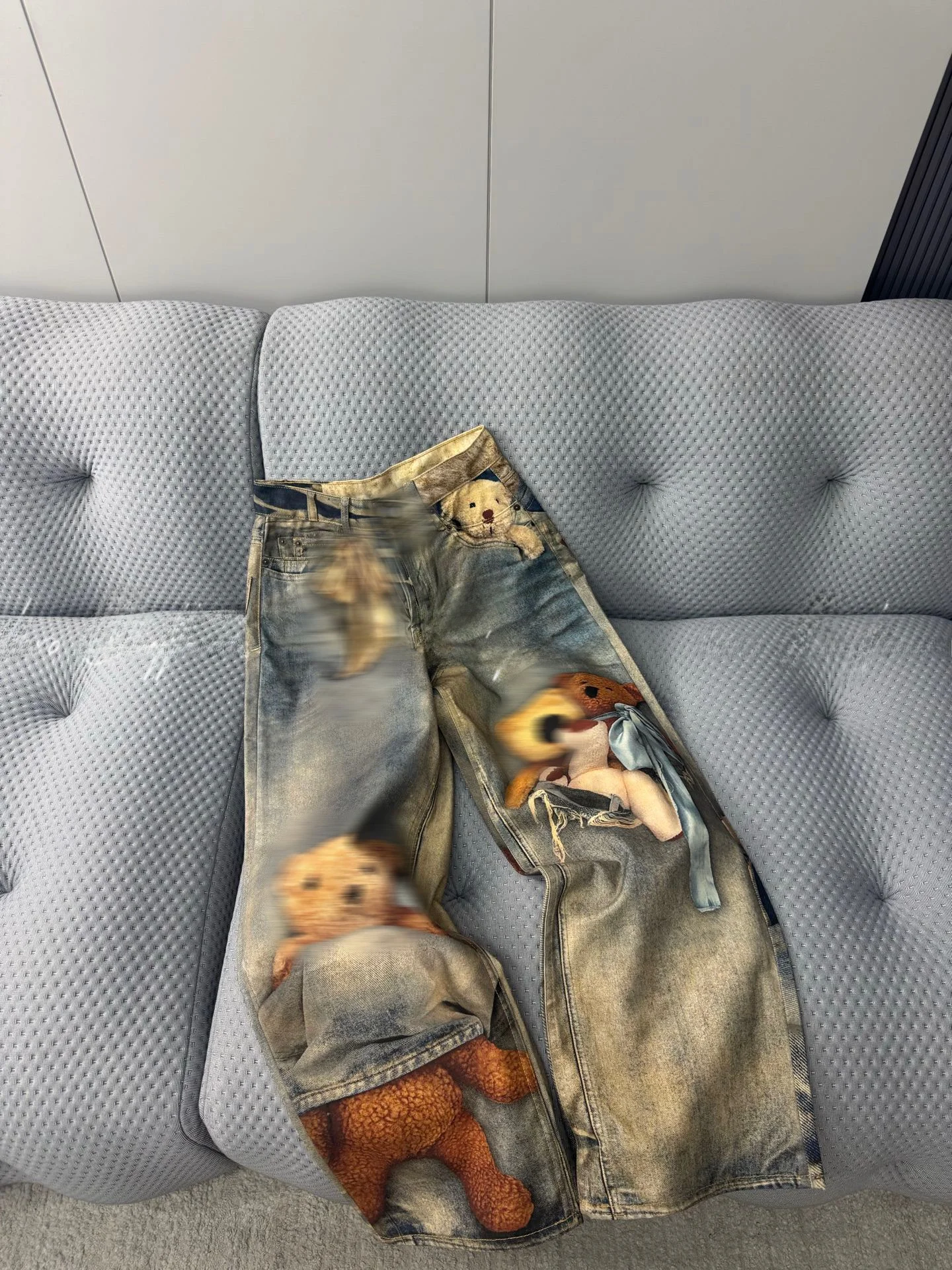 

Джинсы Loro Ciuffenna с 3D-принтом в американском стиле, с бантом, из денима, с высокой талией, свободного кроя, женские, осенние, модные