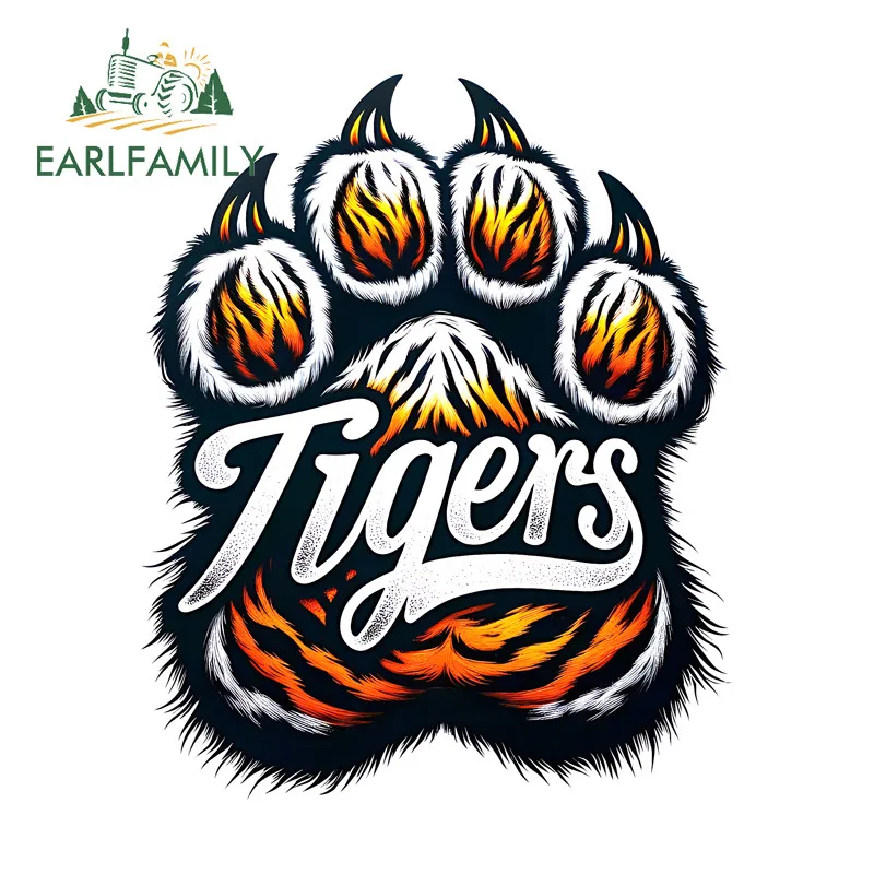 EARLFAMILY Tiger Paws Car Sticker Amusing Occlusion Scratch Campervan Helmet Vehicle JDM Decal Waterproof Racing Accessories