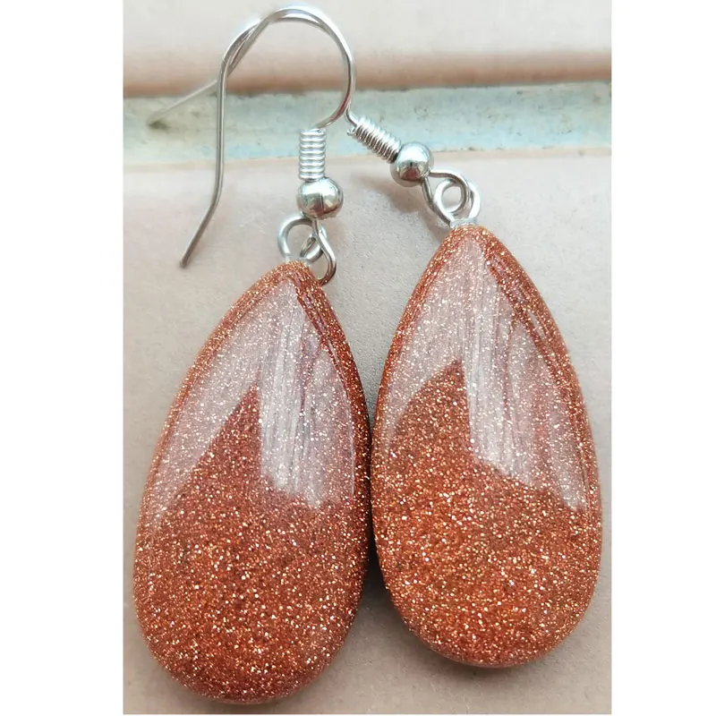 Bloodstone Labradorite Tiger Eye Aventurine Goldstone Blue Sand Crystal Aventurine Unakite Dangle Earring PWB1186