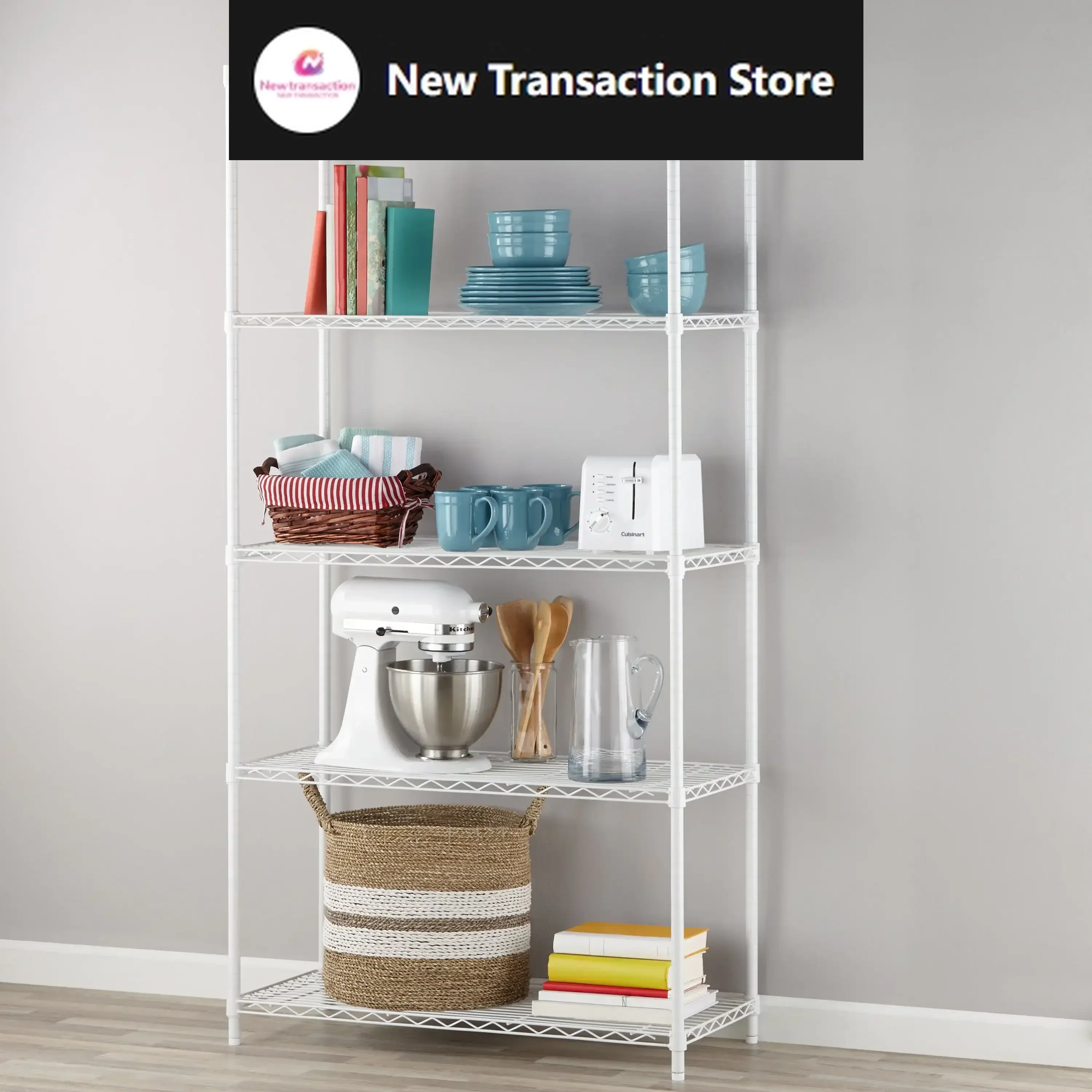 

White Wire Shelf 5-Tier 72"H x 36"W x 16"D, 1750lb Total Capacity