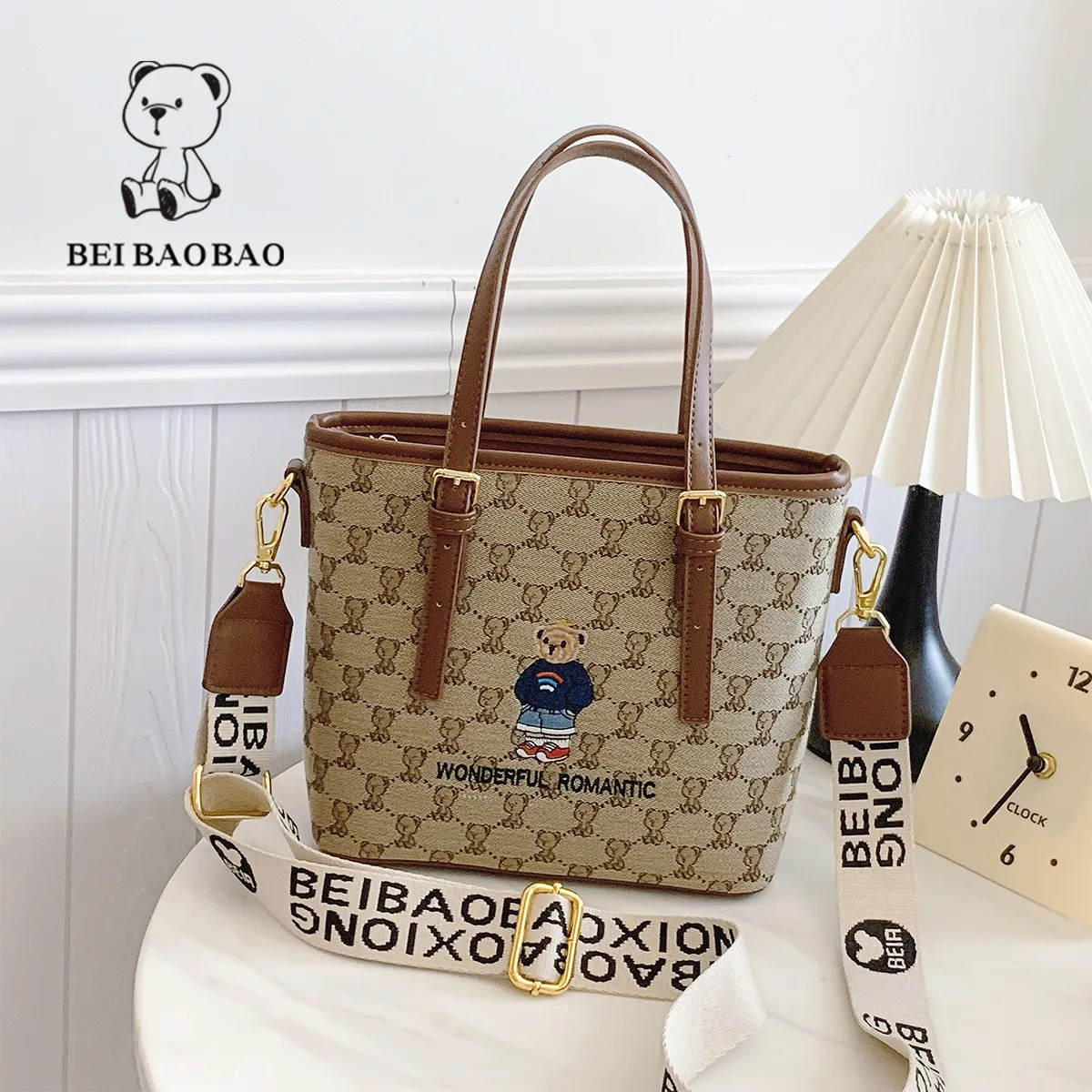 

2024 new Women's bags large capacity Printed lady handbag Tote bags women shoulder bag luxury designer sac de luxe femme khaki