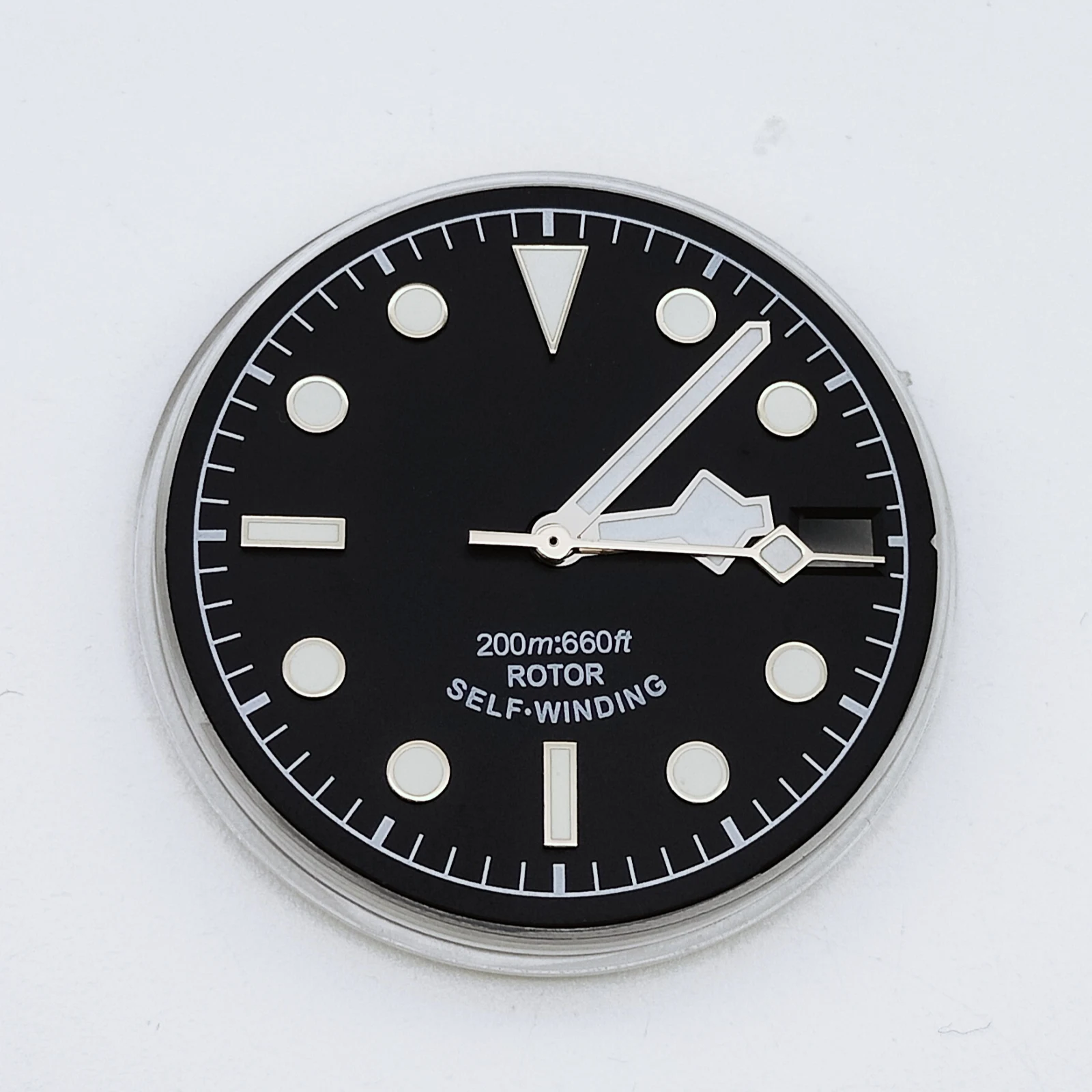 28.5MM Watch Part Green Luminous Dial Add Hands Fit NH35 Automatic Movement