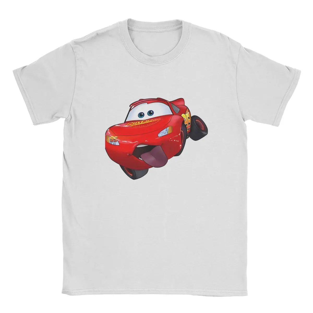 Lightning Mcqueen T Shirt Men 100% Cotton Fashion T-Shirts Crew Neck Lightning Ahh Car Movie Tee Shirt Short Sleeve Clothing