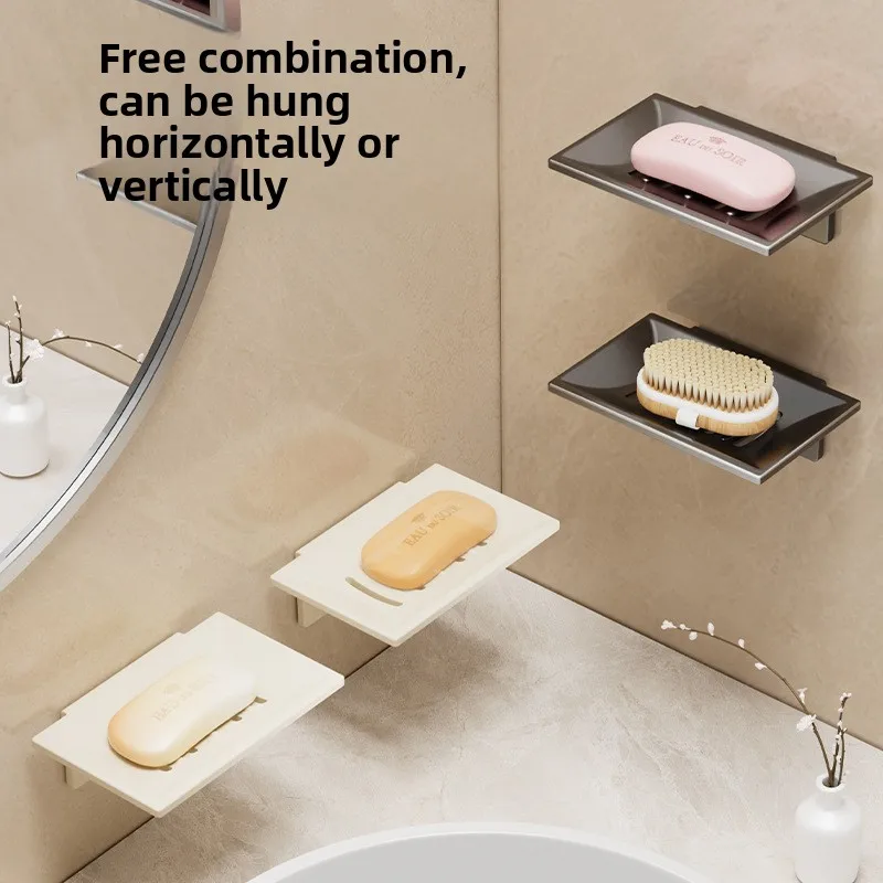 

3 шт. держатель для мыла из алюминиевого сплава, мыльница для ванной комнаты со сливом воды, настенная мыльница, аксессуары для ванной комнаты