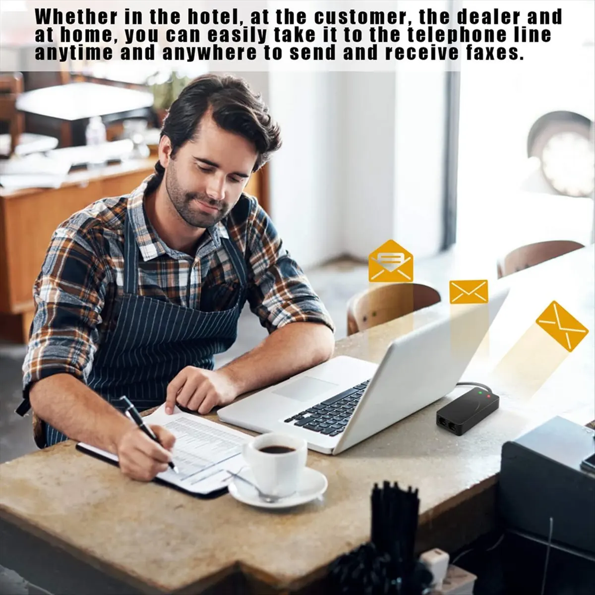 ~Upgraded 2026-USB Fax Modem Dual Port USB2.0 56K V.92 V.90 External Modem Driver for Win 7 8 10 XP Receive Send Fax on Computer