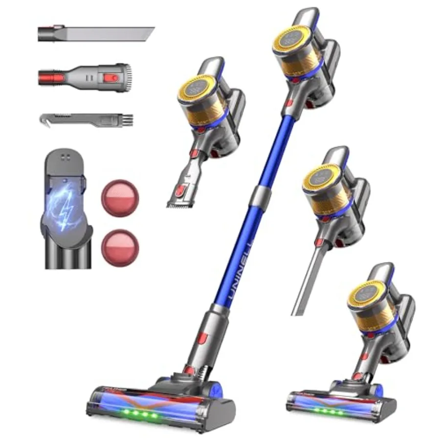 Cordless Vacuum Cleaner 45 000Pa 450W Stick Vacuum for Home Pet Hair Lightweight Wireless with 60 Min Runtime Self-Standing Det
