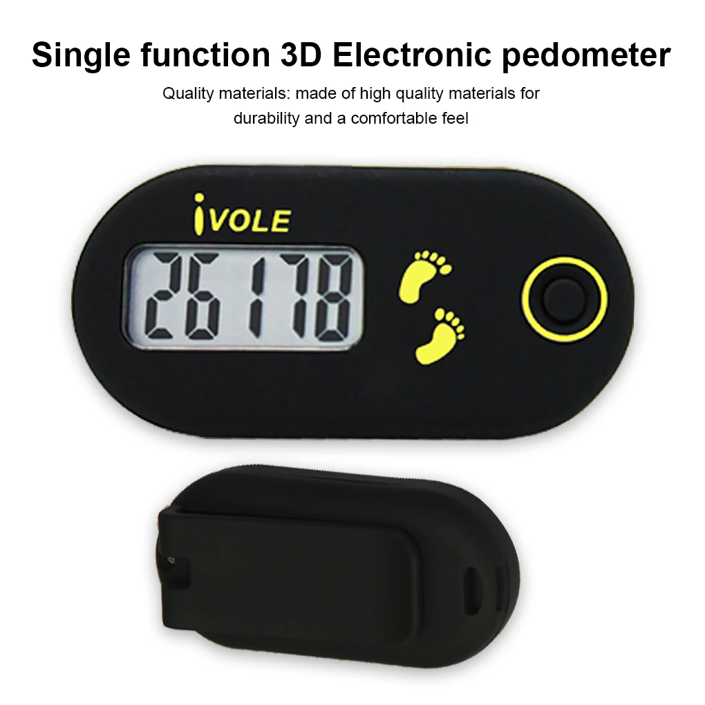 Ivole Digital Step Pedometer Walking Distance Counter LCD Display Training Exercise Practice Counting Men Women