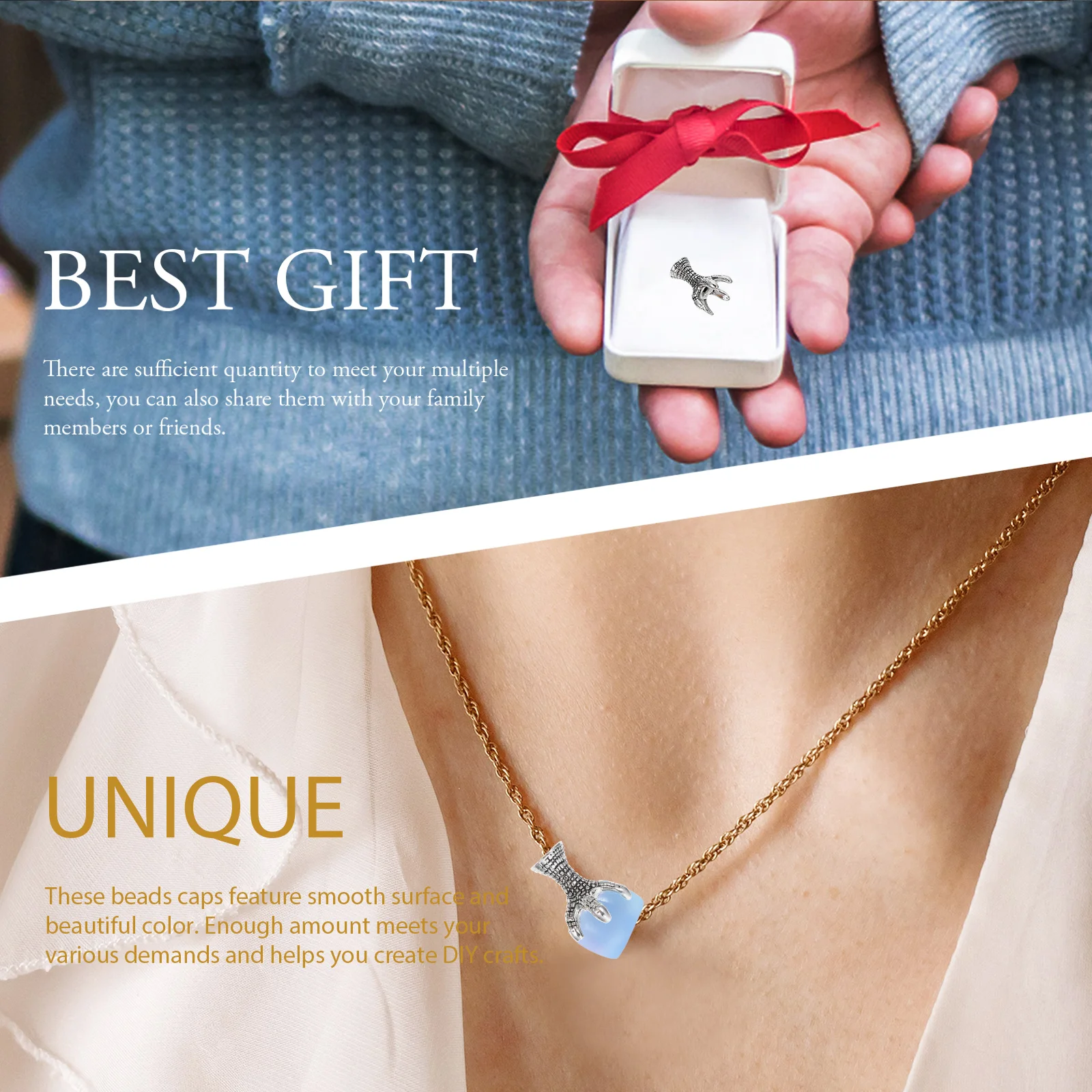 

10Pcs Dragon Claw Beads Caps DIY Bracelet Materials Necklace Spacer Beads Jewelry Making Titanium Steel Findings