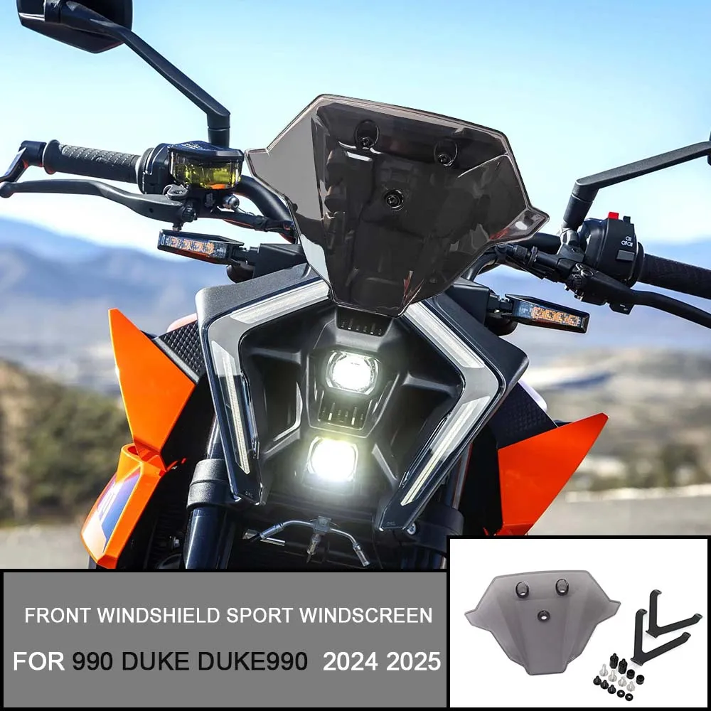 

For 990DUKE 990 Duke 990 Duke 2024 2025 Front Windshield Motorcycle Accessorie Windshield Sport Windscreen Screen Wind Deflector