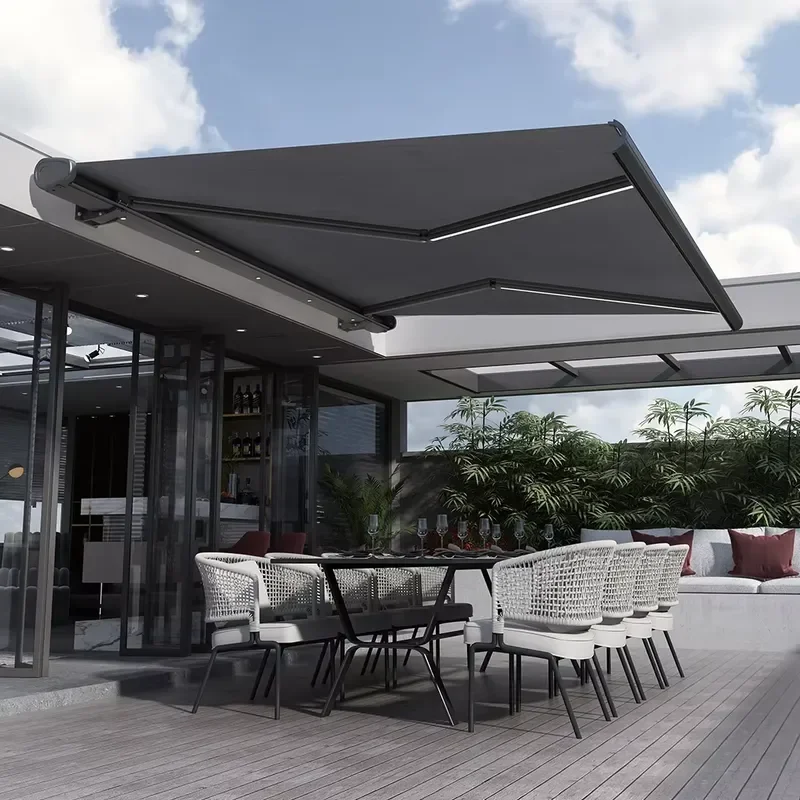 Electric Retractable Heavy Duty Awning for Outdoor 6m Manual Wall Mounted Garage Motorized Full Cassette Sun Shade