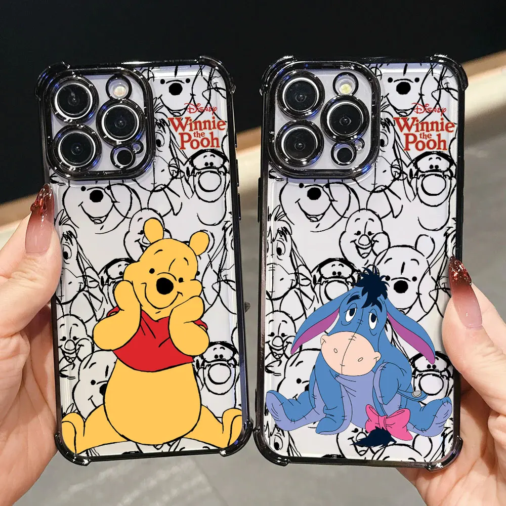

Luxury Pooh Bear Eeyore Cute Piglet Case For iPhone 17E 17 16 Pro 15 14 13 12 11 Pro Max 17 Air 16 E Plus Shockproof Phone Cover