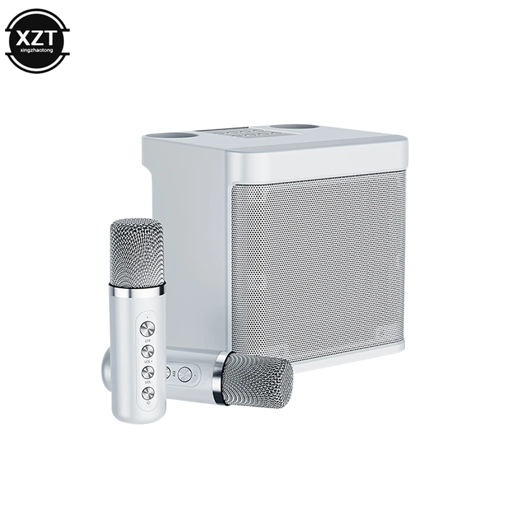 Newest Ys-203 Karaoke Machine Speaker System With 2 Microphones Portable Wireless Bluetooth-compatible Home Tv Ktv Set Speakers