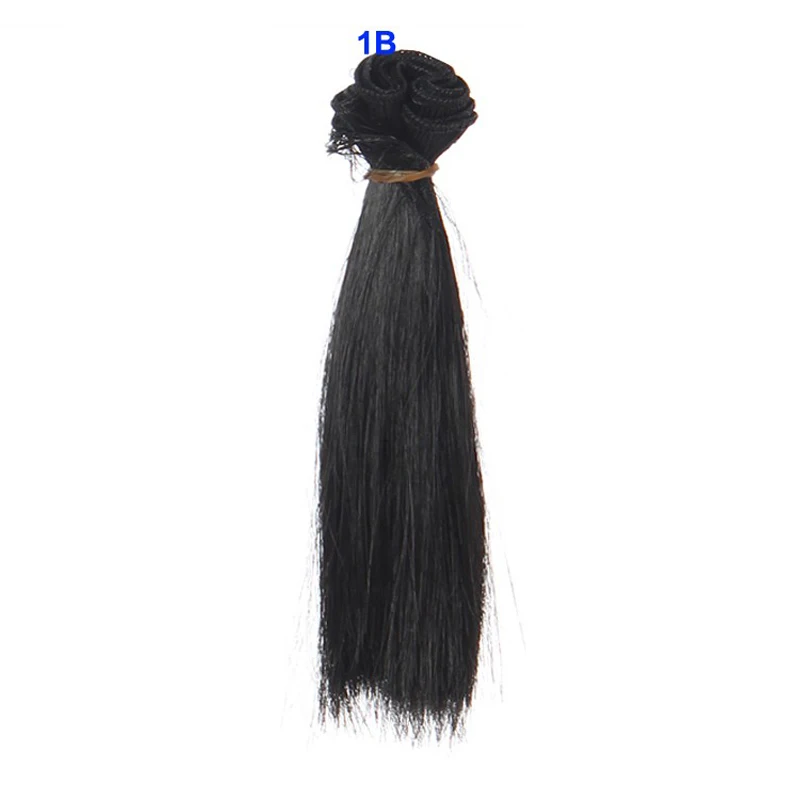 1 Stück Perücke Refires Bjd Haar 15 cm * 100 cm Schwarz Gold Braun Grün Rosa Farbe Gerade Perücke Haar für 1/3 1/4 BJD Diy