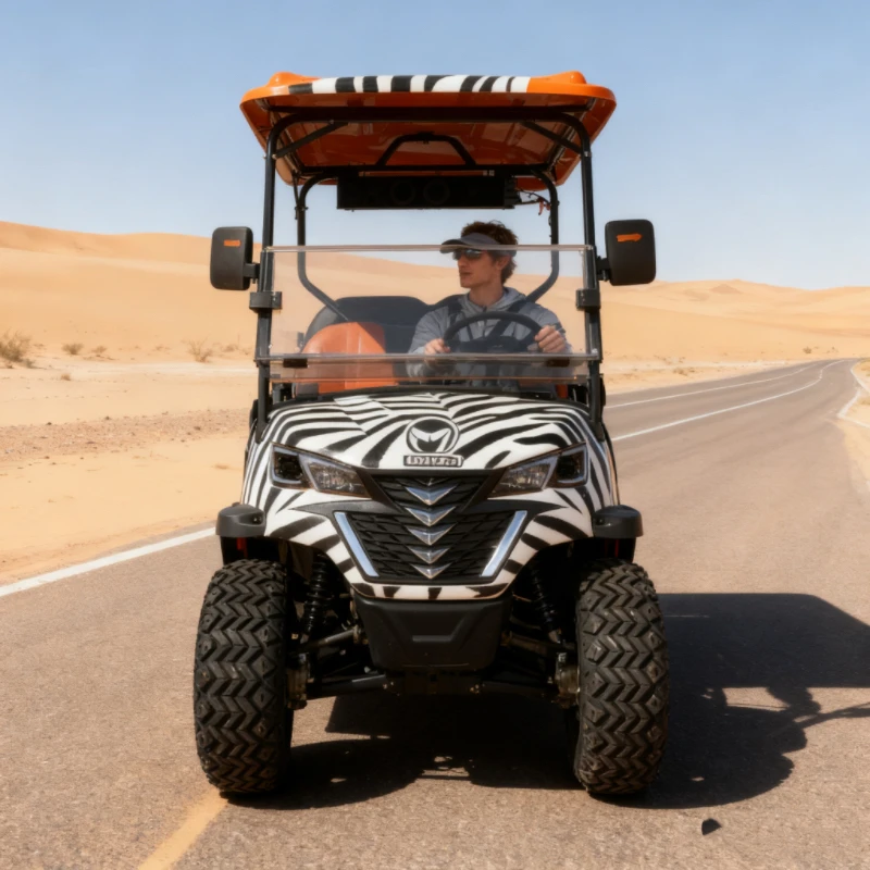 عربة جولف كهربائية 4x4 بإطار من الألومنيوم، معتمدة من CE، طاقة عالية، وسرعة عالية تصل إلى 63 كم/ساعة.