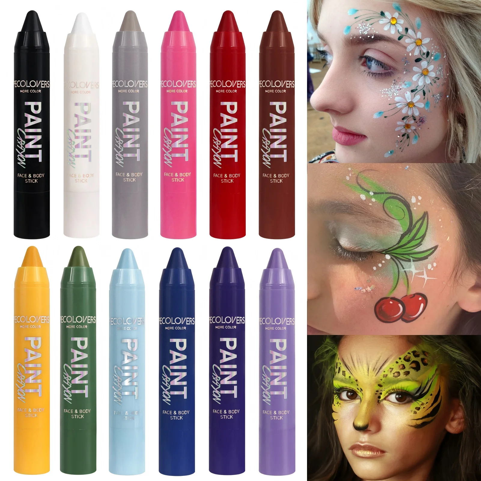 Rich Color Selection Crayon Pen, Suitable for All Art Forms and Creativity; High Color Presentation; Available on Face and Body