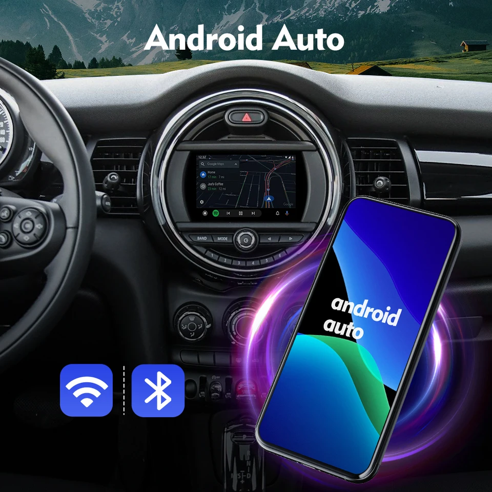 Wireless CarPlay Android Auto Box for Mini Cooper F55/F56/F54/F57/F60 Countryman Hardtop John BIS System Upgrade WiFi BT