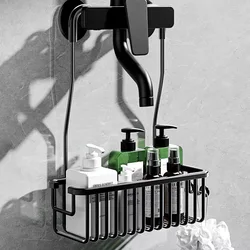 No Drilling Removable Shelf Aluminum Bath Basket Perforation-free Shampoo Rack for Bathroom Shelves For Shower Organizer Storage