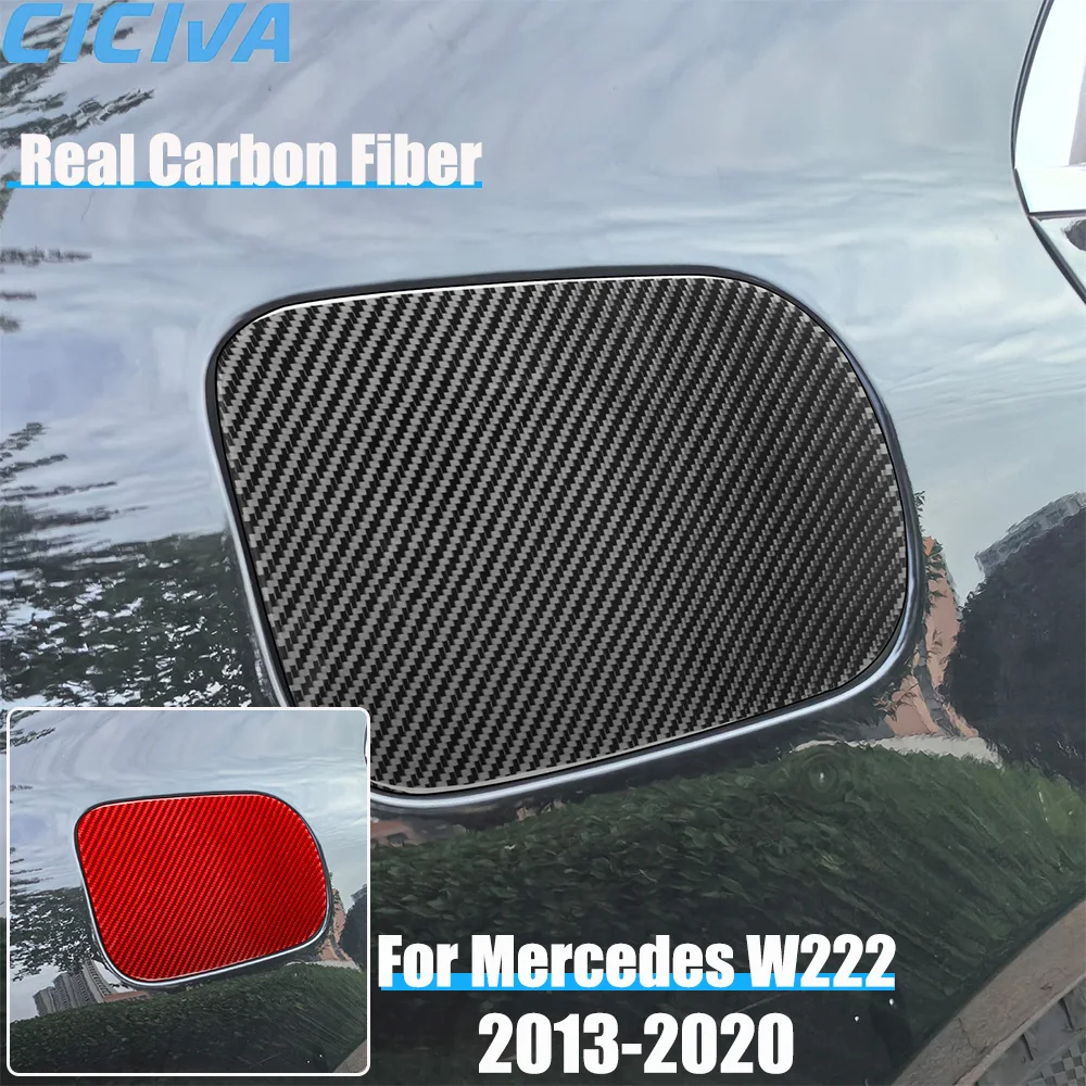 Real Carbon Fiber Car Accessories Fuel Tank Cap Cover Sticker For Mercedes Benz W222 S-Class/Maybach 13 14 15 16 17 18 19 2020