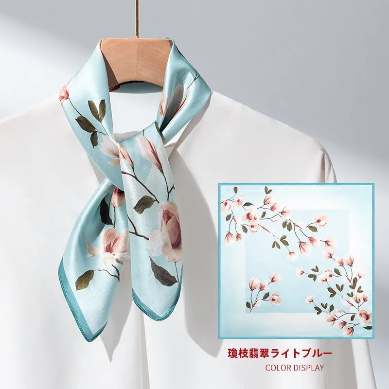 上海ストーリーシルクスカーフ女性の首保護小さな正方形シルクスカーフマッチングシャツ夏冬春秋装飾