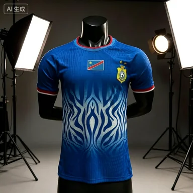 2026 Hot Sellling Men's DR Congo Inspired Soccer Jerseys Blue Leopard 3D Printed Shirt Family Matching Outfits Family Kids Tees