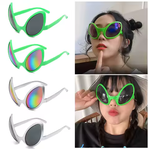 Funny Alien Party Glasses ET Sunglasses Holiday Dance Aliens Costume Alternative Shapes Rainbow Lenses Sunglasses Party Supplies