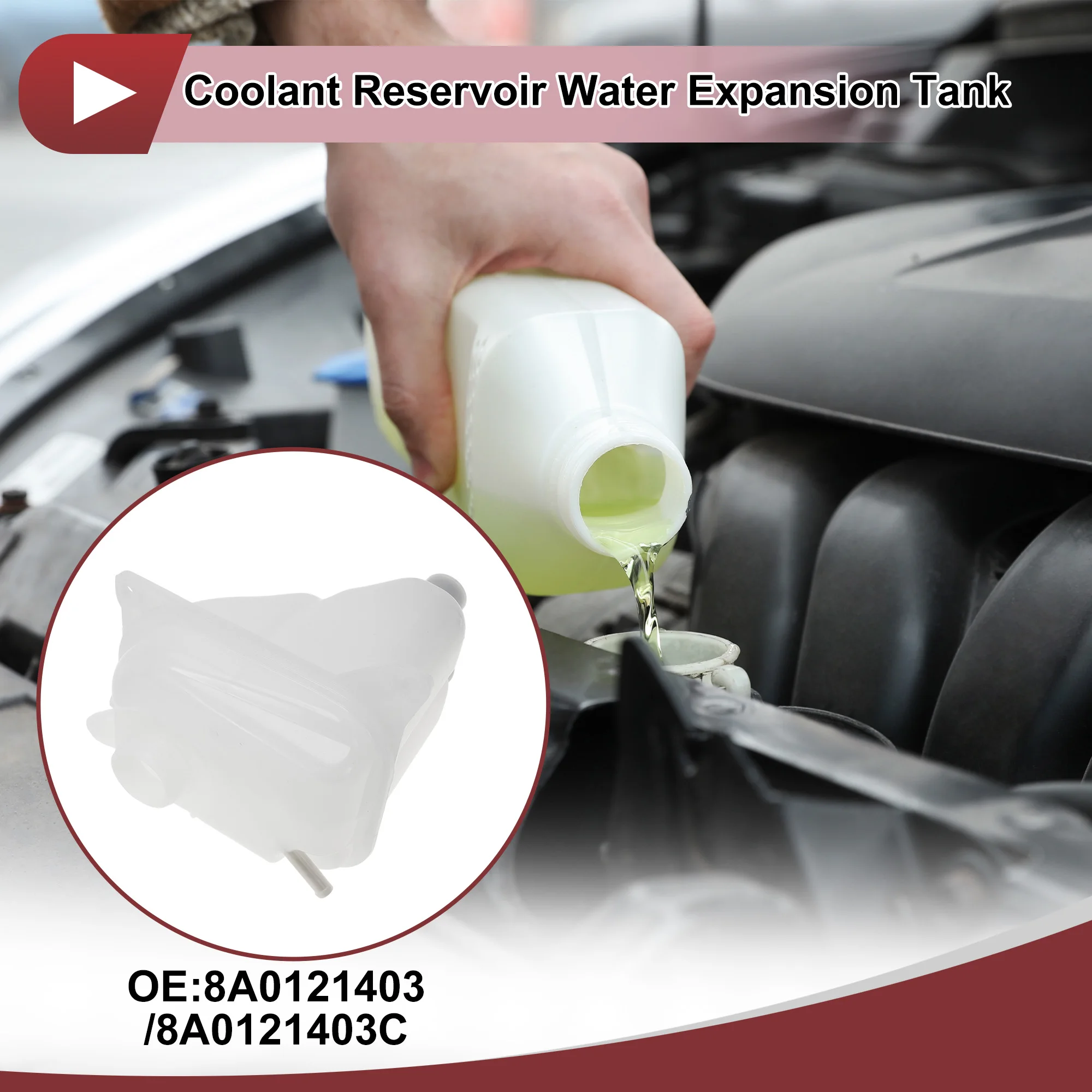 UXCELL Engine Coolant Reservoir Water Expansion Tank for 80 100 200 Quattro Coupe Petrol Coolant Bottle No.8A0121403