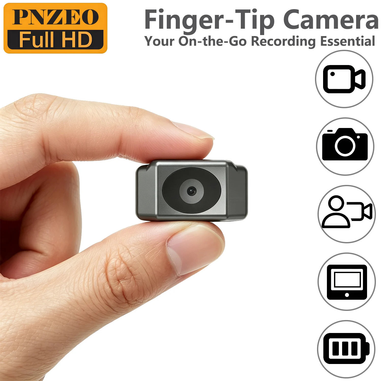 Image of Fingerspitzen-Kameras, Kompakte Tragbare Action-Kameras, Mit Display, Full HD Mini-Taschen-Vlogging-Kamera