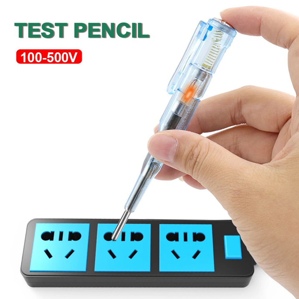 Electric Tester Test Pen Portable Flat Screwdrive Electric Tool Voltage Tester 100-500V Multipurpose Repair Tool Part