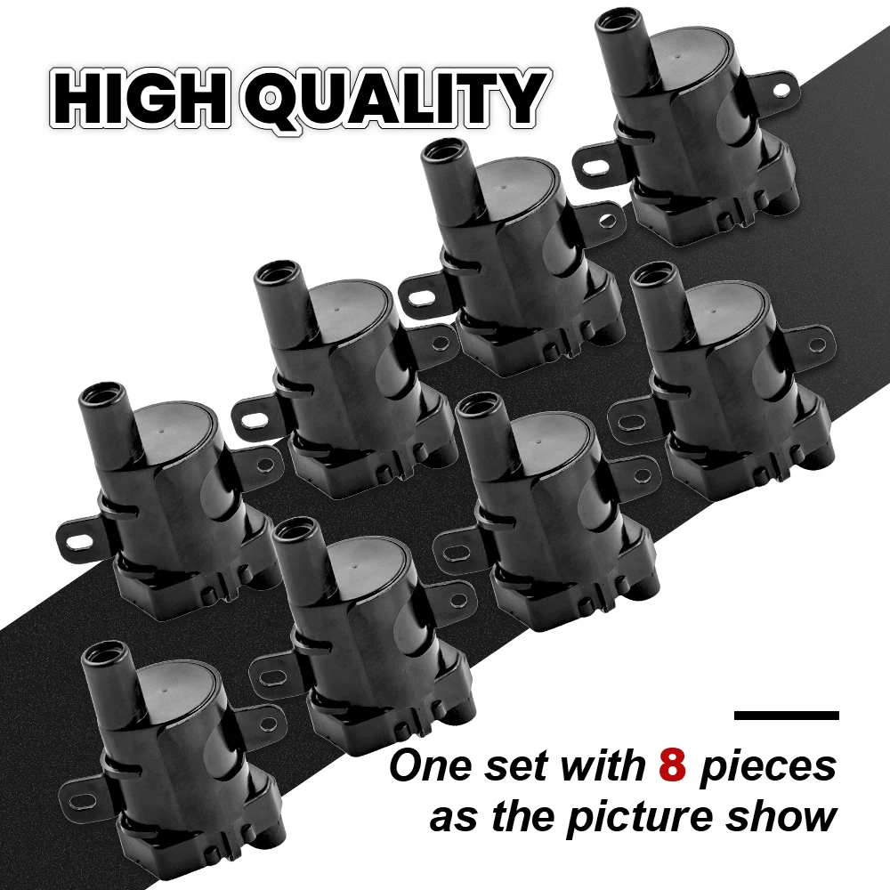 8 Pcs High Quality  Electronic Ignition Coil for Chevrolet Silverado for GMC Yukon V8 5.3L D585 for Buick Rainier 8104577300