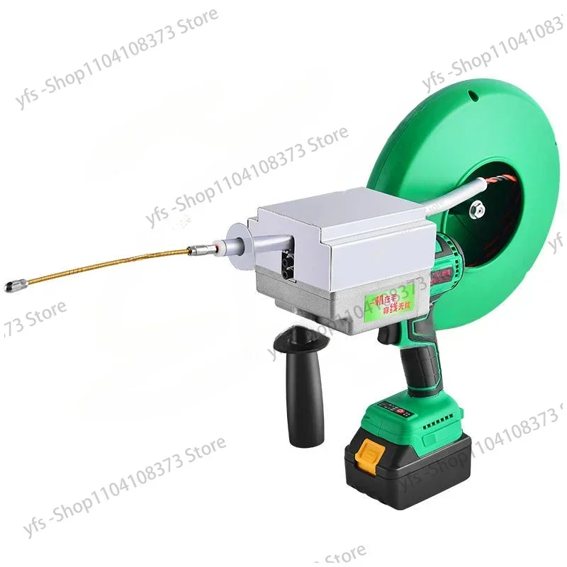 40m/min Automatic Electrician Electric Threader 3000W Lithium Battery Rechargeable Dark Thread Threading Steel Wire Drawing Tool