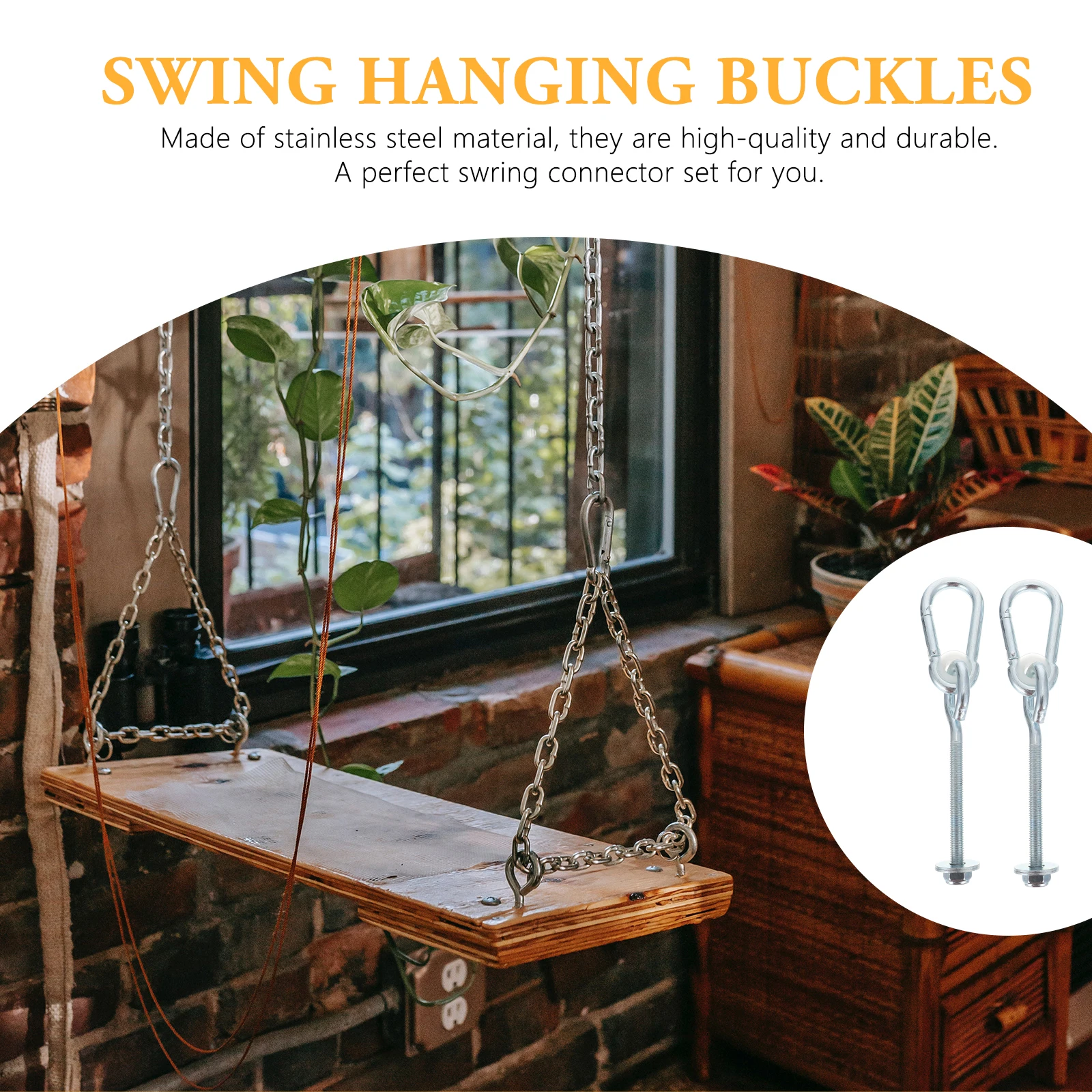 

Outdoor Swing Hook Hammock Chair Hanging Kit Hooks Suspension Galvanized Material Carabiner Child