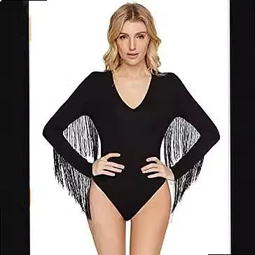 Women's Solid V Neck Fringe Maxi Dresses Flowy Dress Spring Summer