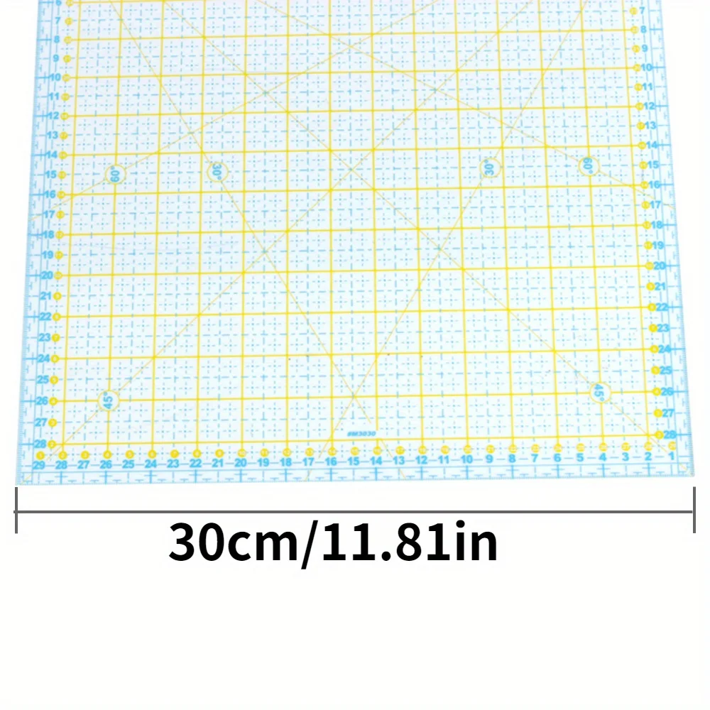 1pc 11.81*11.81inch Quliting Rulers Patchwork Ruler High Grade Acrylic Material Transparent Ruler Scale