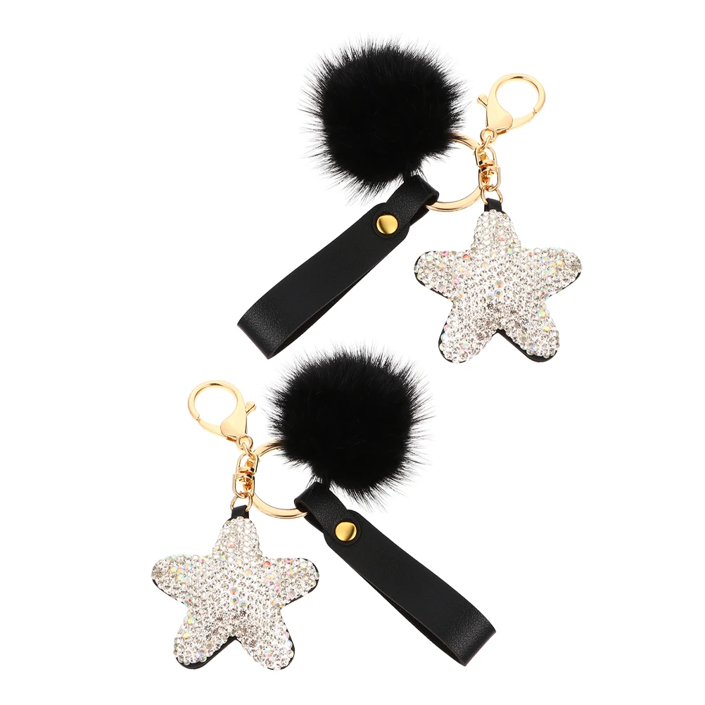 

2 Pcs Keychain Holder Black Biker Bells for Motorcycles Pendant Decoration