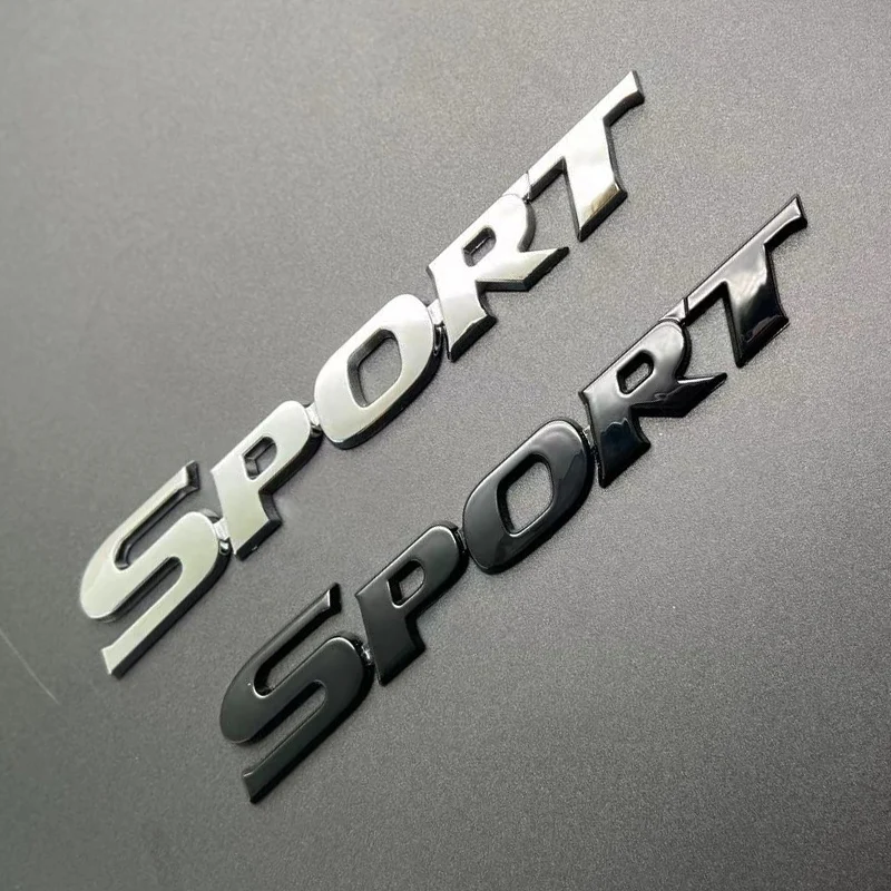 3D ABS Chrome Logo SPORT Emblem Car Letters Badge For Yaris Corolla Camry Highlander CHR Sport Sticker Trunk Accessories