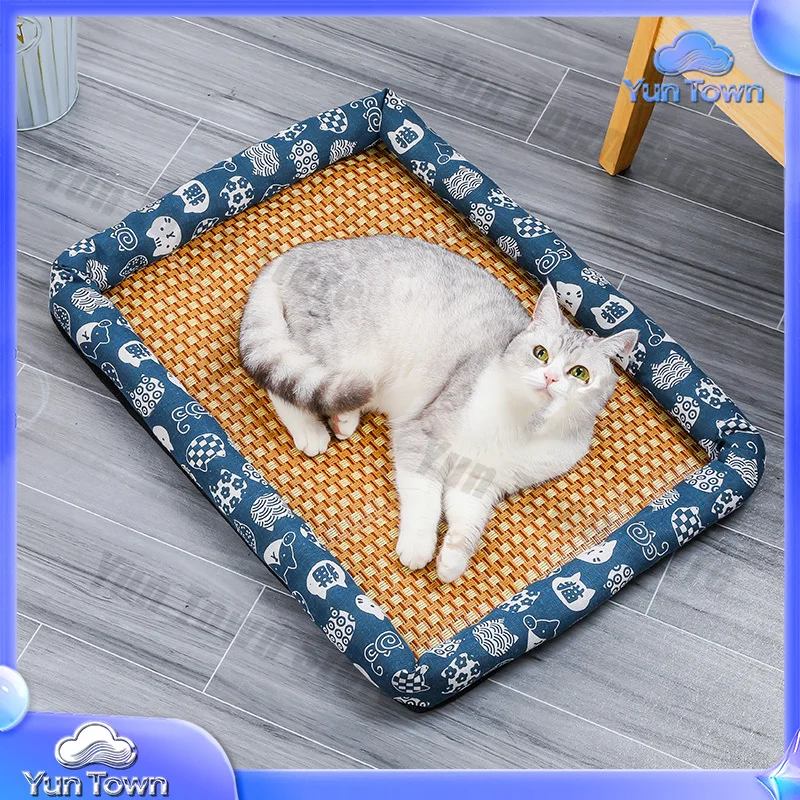 Summer Mat Kennel for Cats and Dogs Pet Nest Bed Mat for Teddy Small Dog Universal All Seasons Cooling Comfortable Pet
