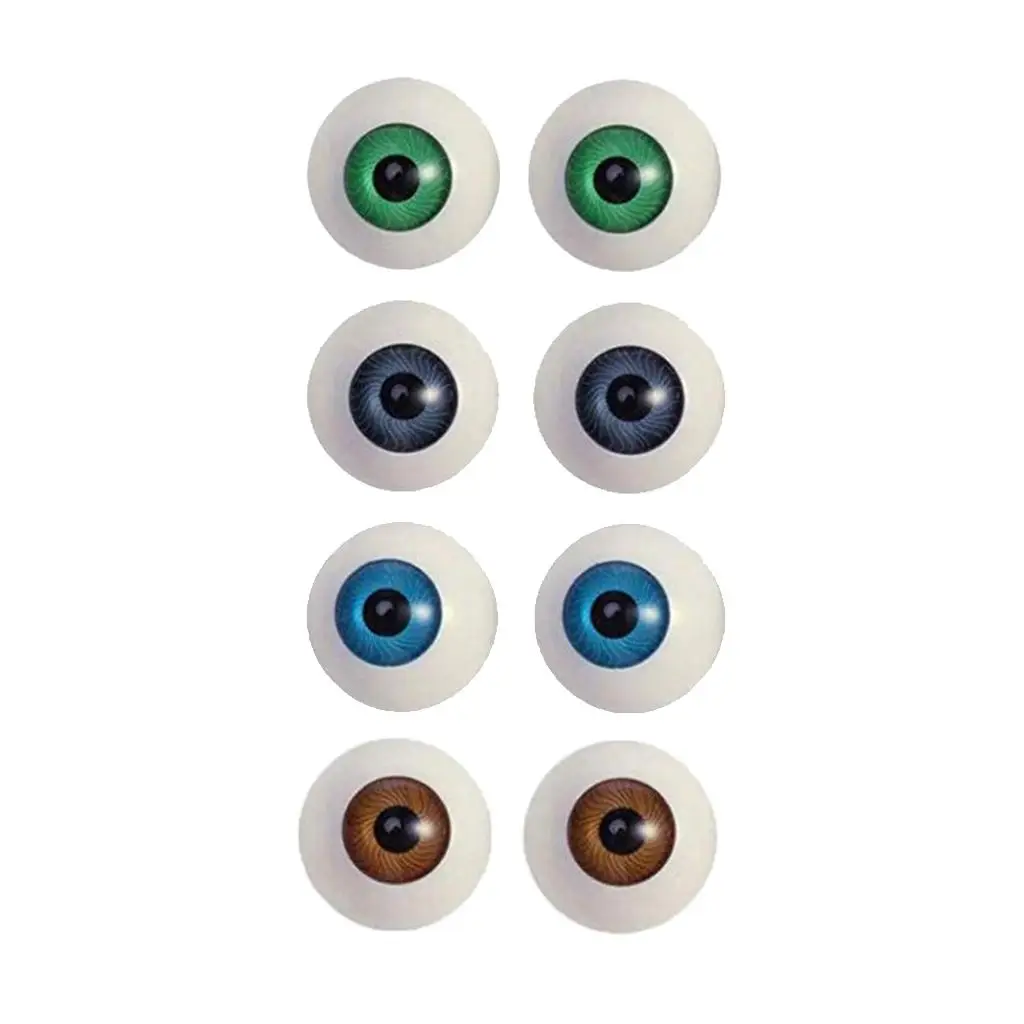 4 Pairs Handmade Plastic Bear Eyes Eyeballs Art Mask Props Dollhouse Decor