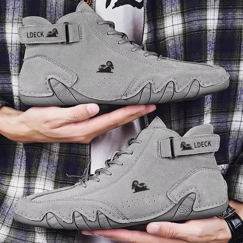 Mocasines antideslizantes para hombre, zapatos planos de negocios versátiles a la moda, zapatos altos, transpirables, cómodos, zapatos formales de suela blanda