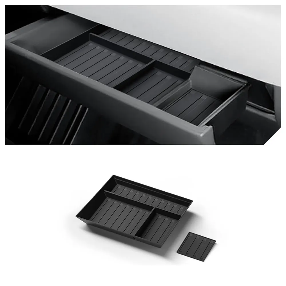 

Co-pilot Passenger Storage Box For Tesla Cybertruck 2024 2025 Auto Glove Box Organizer Tray TPE Car Pickup Interior Accessories