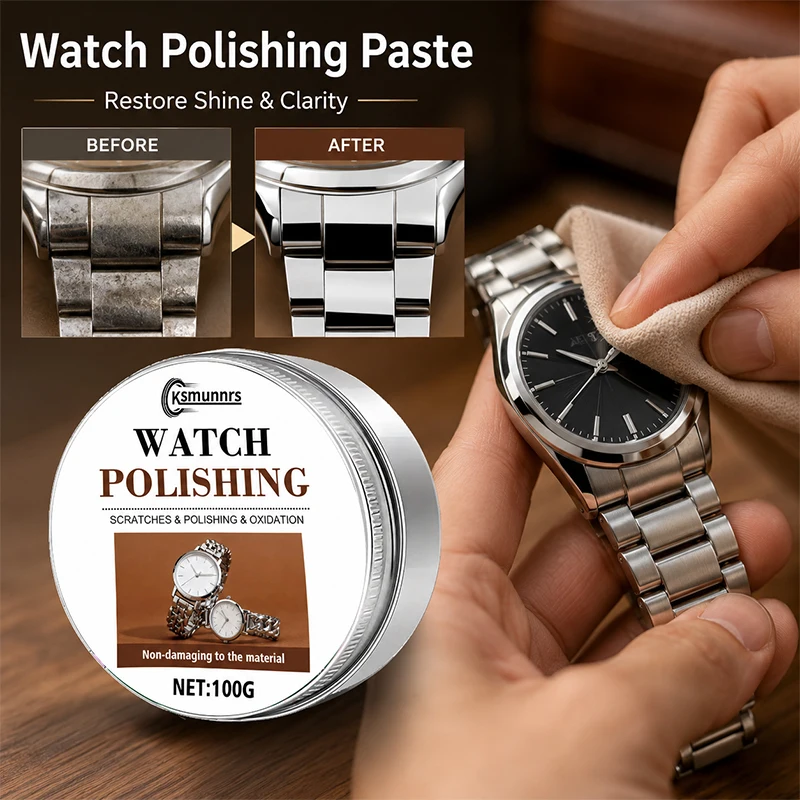 Watch Polishing Paste, Stainless Steel Scratch Remover and Metal Frame Restorer for Watch Case, Strap and Jewelry Care
