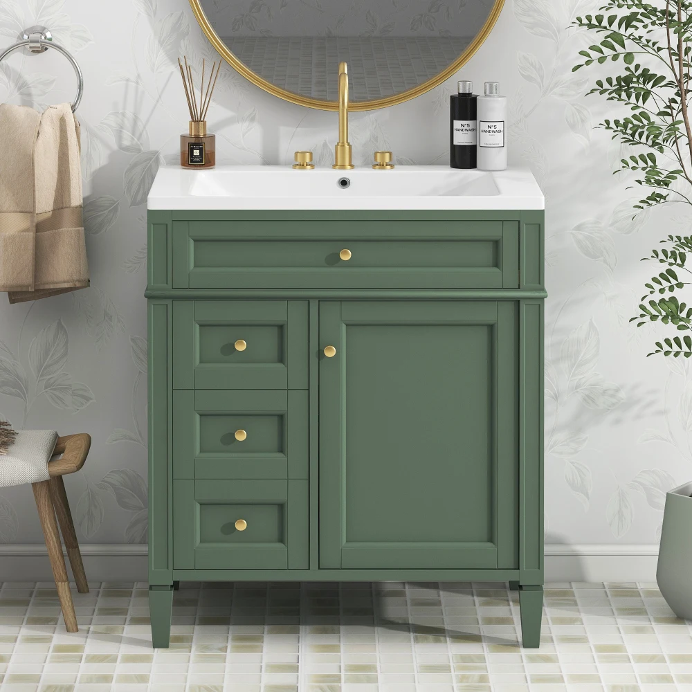 30 en effet HOVanity avec évier supérieur, armoire de rangement moderne HOStorage avec 2 wers de proximité et une MEL-OUT, évier simple HOVanity