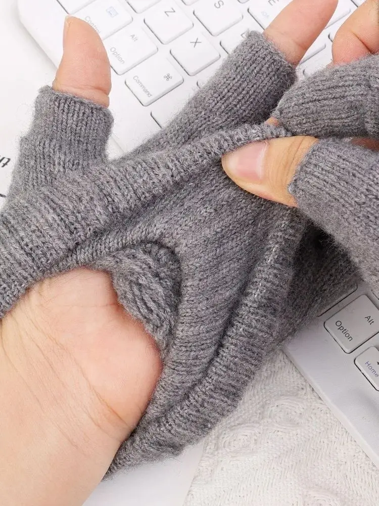 AliExpress WRELS Winter Fingerless Gloves Knitted Thicken Thermal Half Finger Gloves Cycling Driving Working Running Stretchy Touchscreen Mittens