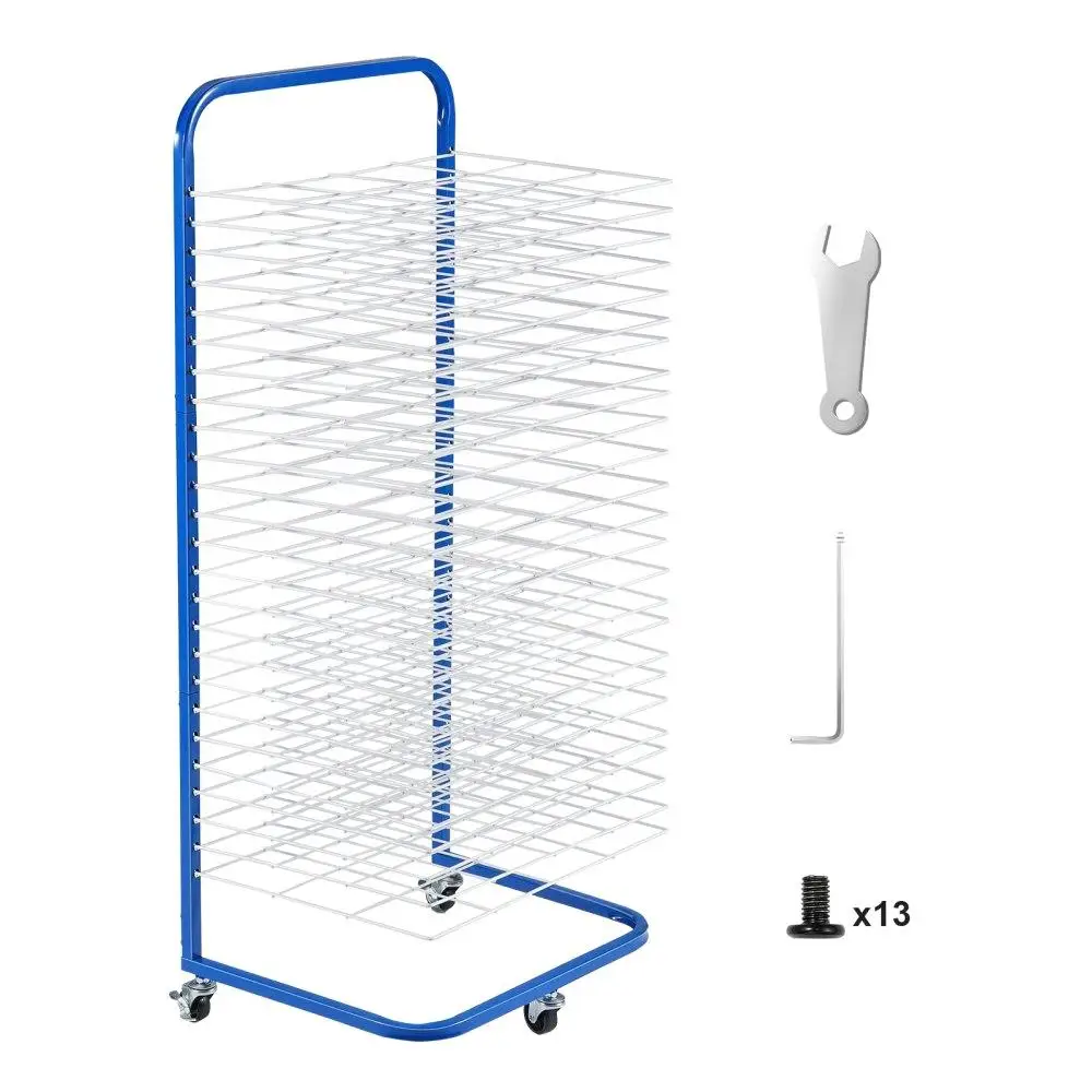 

Paint Drying Rack 25 Removable Shelves With Wheels Blue