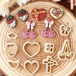 Valentine's Day Fruits Chocolate Heart Polymer Clay Cutters Cherry Strawberry Shaped Earrings Pottery Clay Jewelry Making Tools