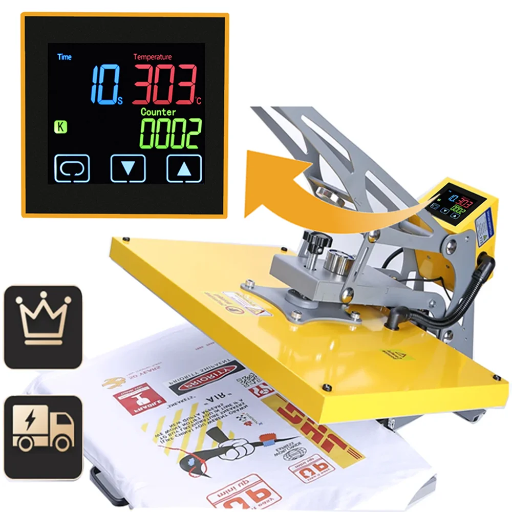HEATPRESS Thermostat with Timer and Counter Function LCD Display Touch Screen Time Alarm PID Heat Press Temperature Controller