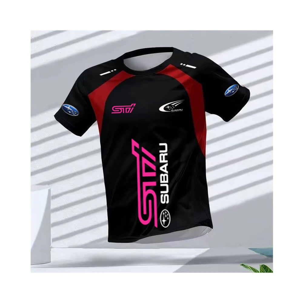 

3D printed Subaru STI modified car fans SUBARU racing suit short sleeved t-shirt men's half sleeved t-shirt